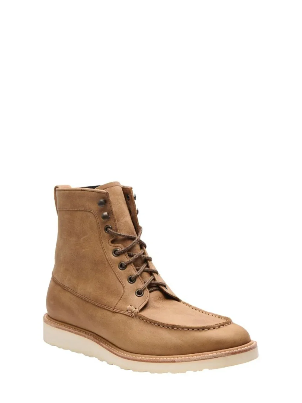 Nisolo Men's 11.5 All Weather Leather Moc Toe Wedge Sole Boots Tobacco New